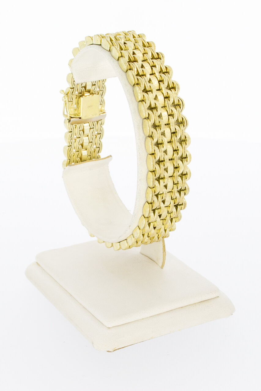 14 karaat Gevlochten goude armband - 19 cm