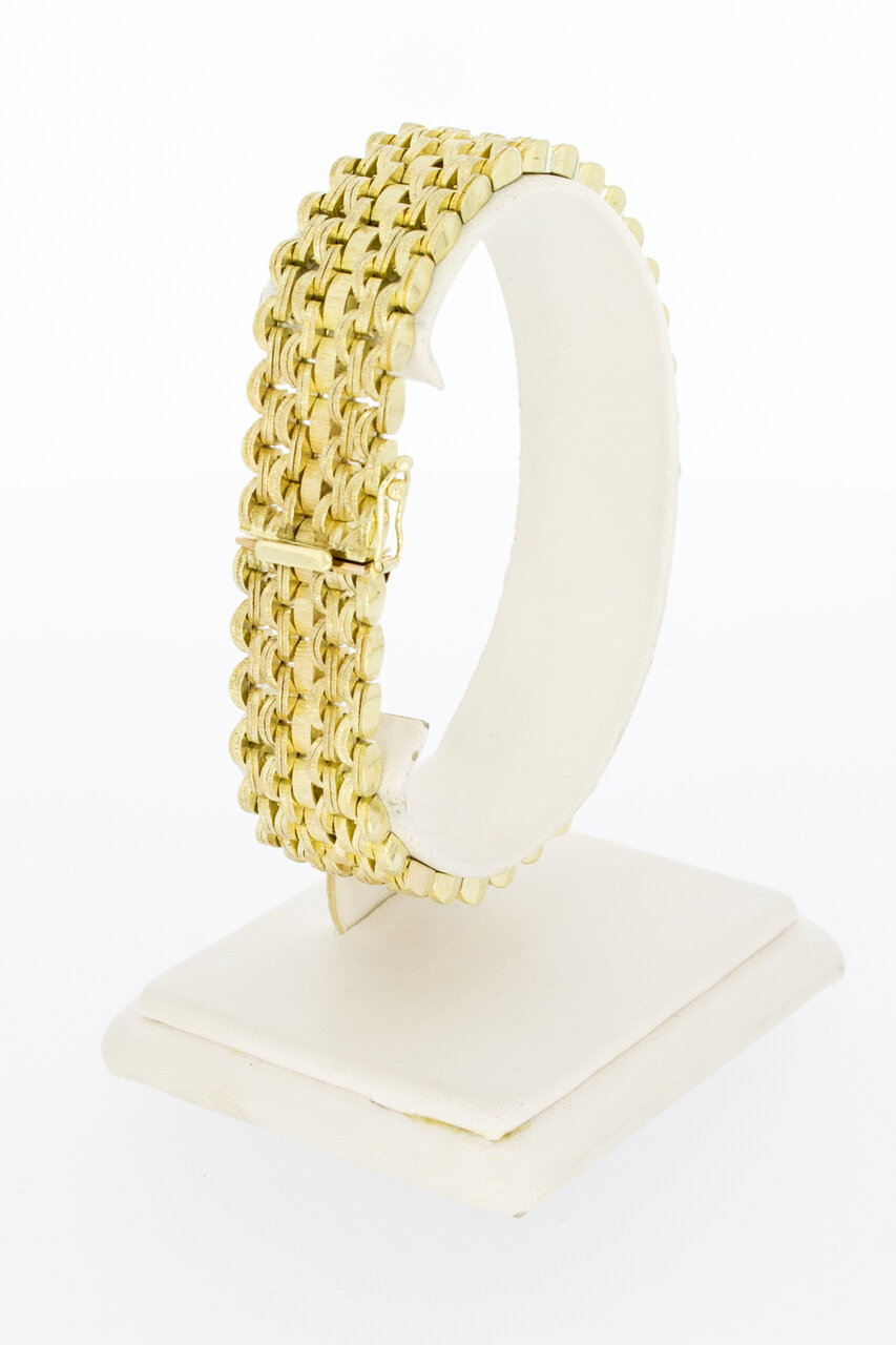 14 karaat Gevlochten goude armband - 19 cm