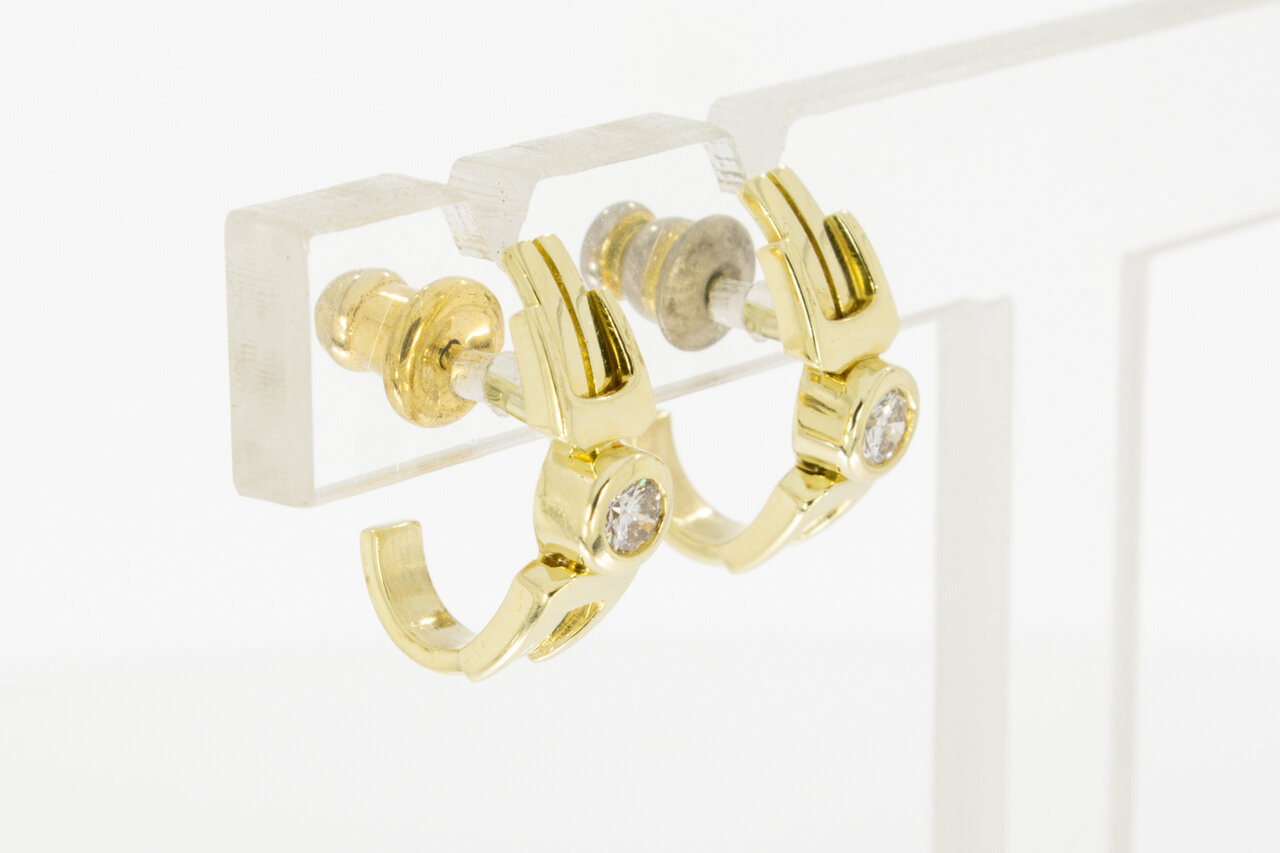 Diamanten oorstekers 14 Karaat goud