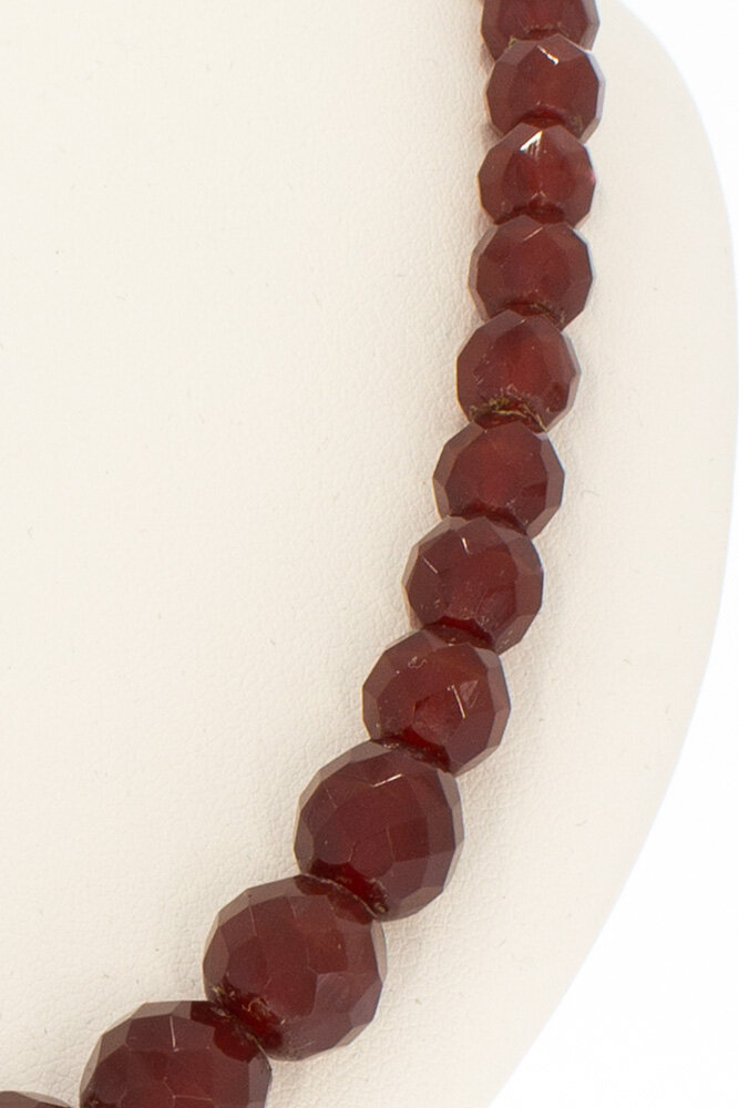 Granaten Collier met gouden sluiting - 47 cm