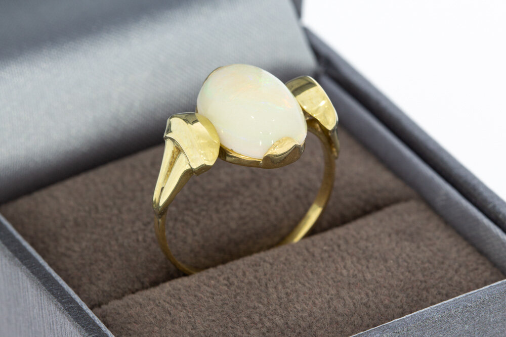14 karaat gouden Opaalring - 18,5 mm