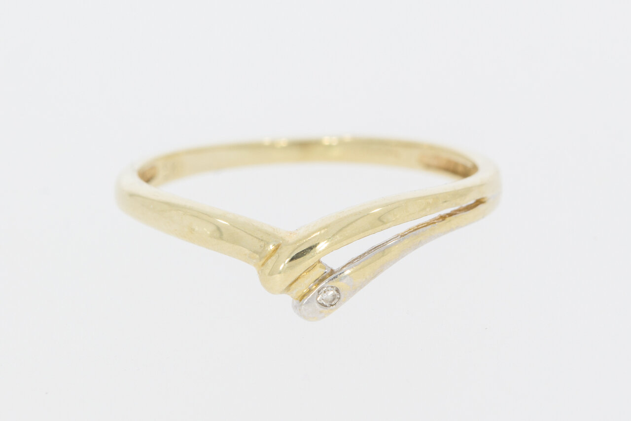14 Karaat gouden zirkonia ring - 15,6 mm