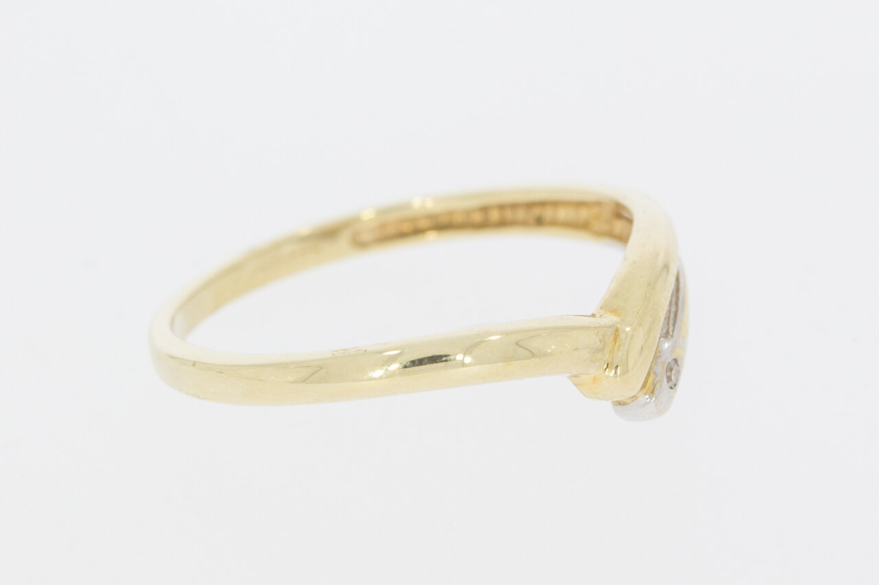 14 Karaat gouden zirkonia ring - 15,6 mm