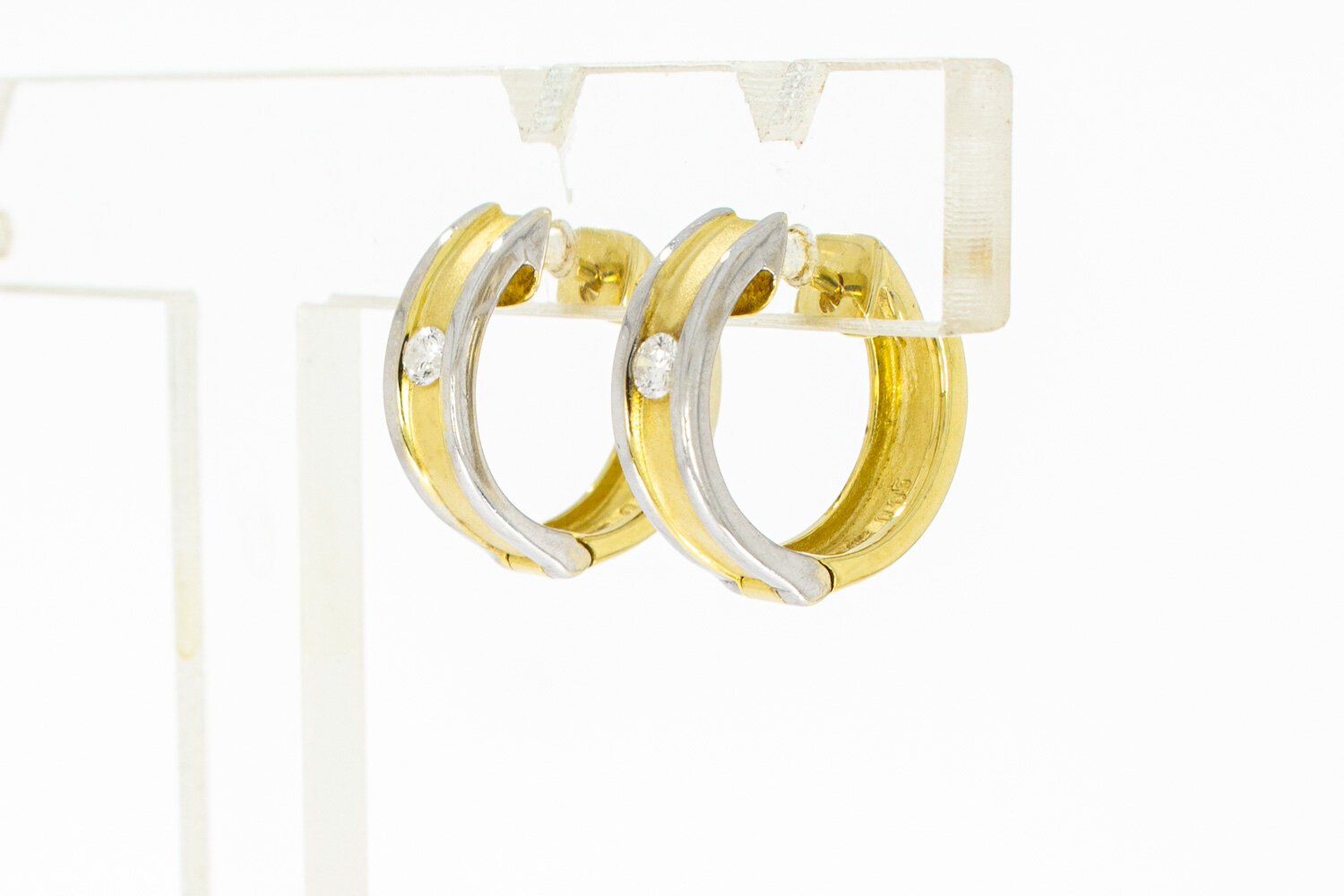 Diamant Creolen 14 Karaat goud - 1,5 cm