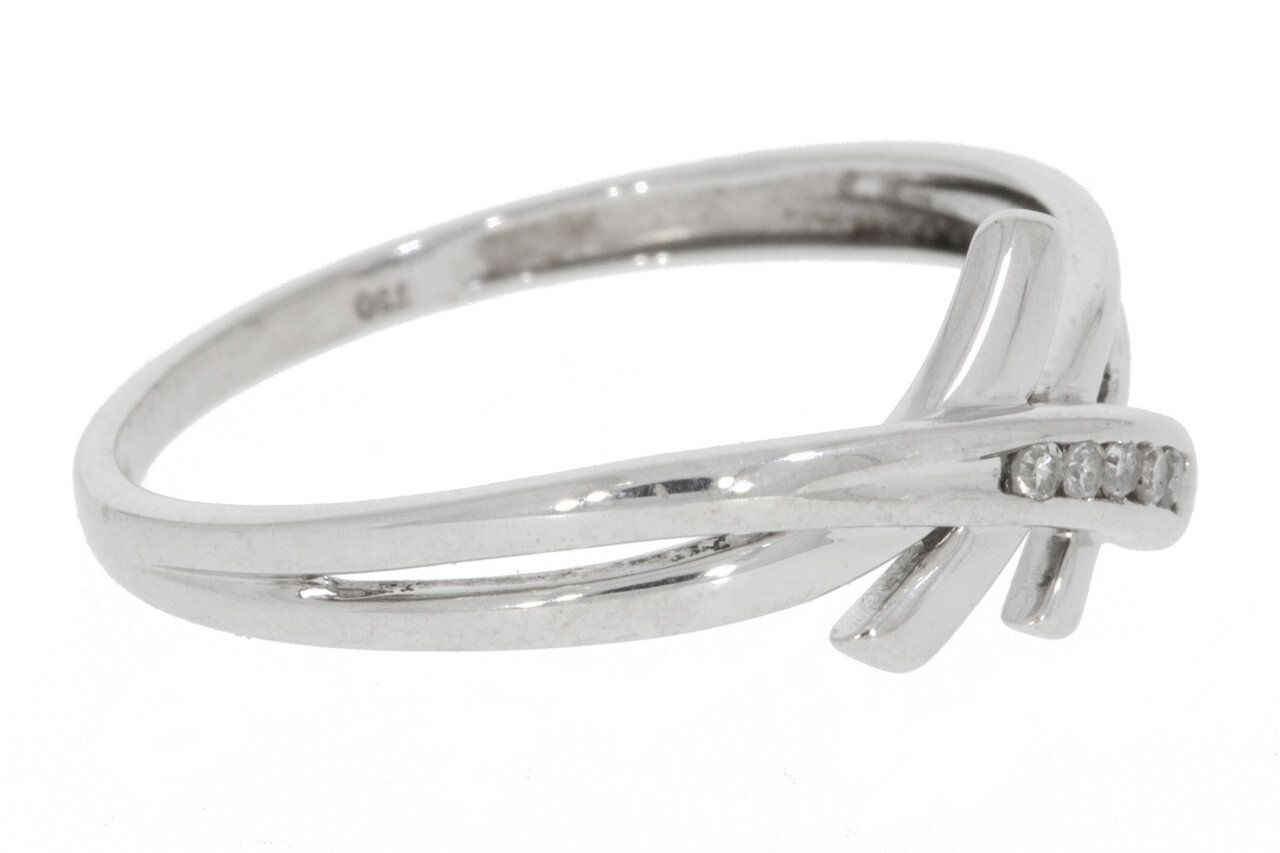 18 Karaat witgouden Diamant ring - 17,5 mm
