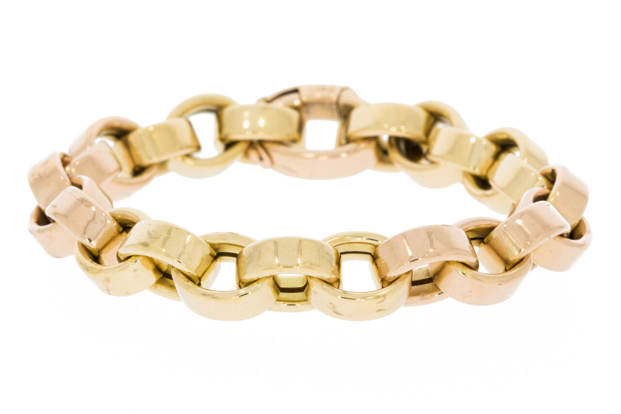 18 Karaat gouden Jasseron armband - 20 cm
