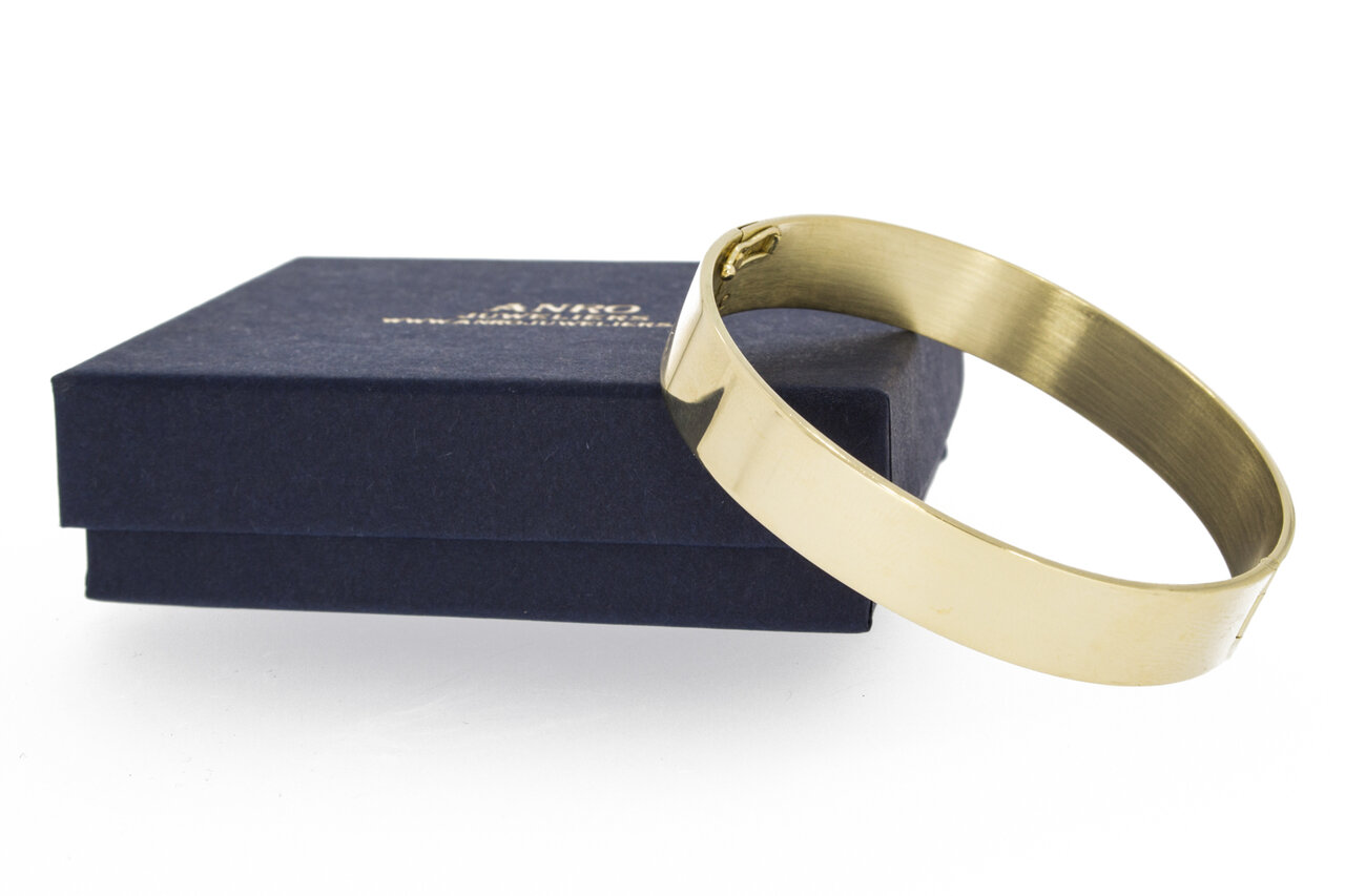 Brede 14 Karaat gouden Slavenarmband