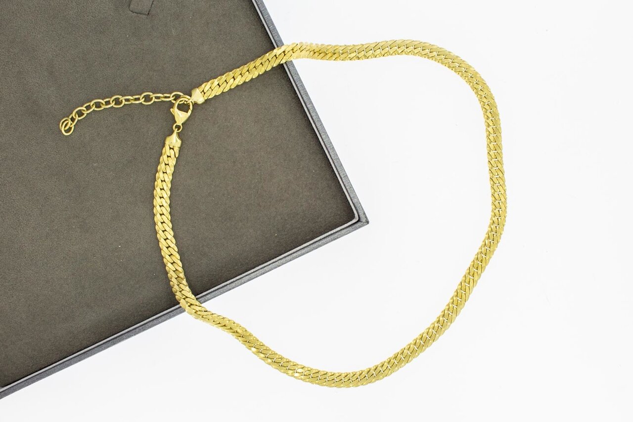 14 Karaat gouden Gourmet schakelketting - 48 cm