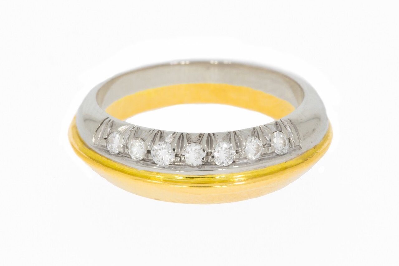 18 Karaat bicolor Diamant ring - 16,5 mm