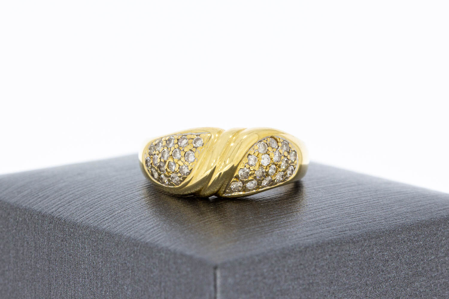 18 karaat gouden diamant Ring - 17 mm