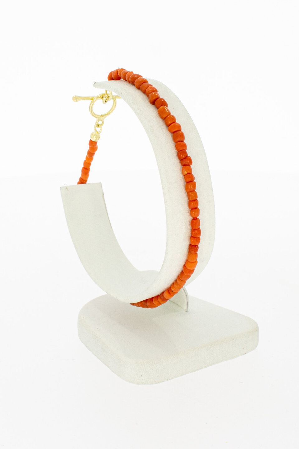 14 karaat Bloedkoraal armband - 21,5 cm