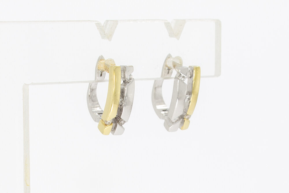 9 karaat bicolor oorhangers - 1,1 cm