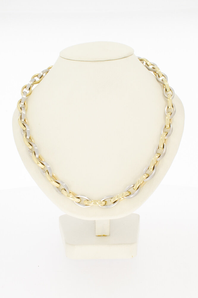 14 karaat bicolor gouden ketting - 45,5 cm