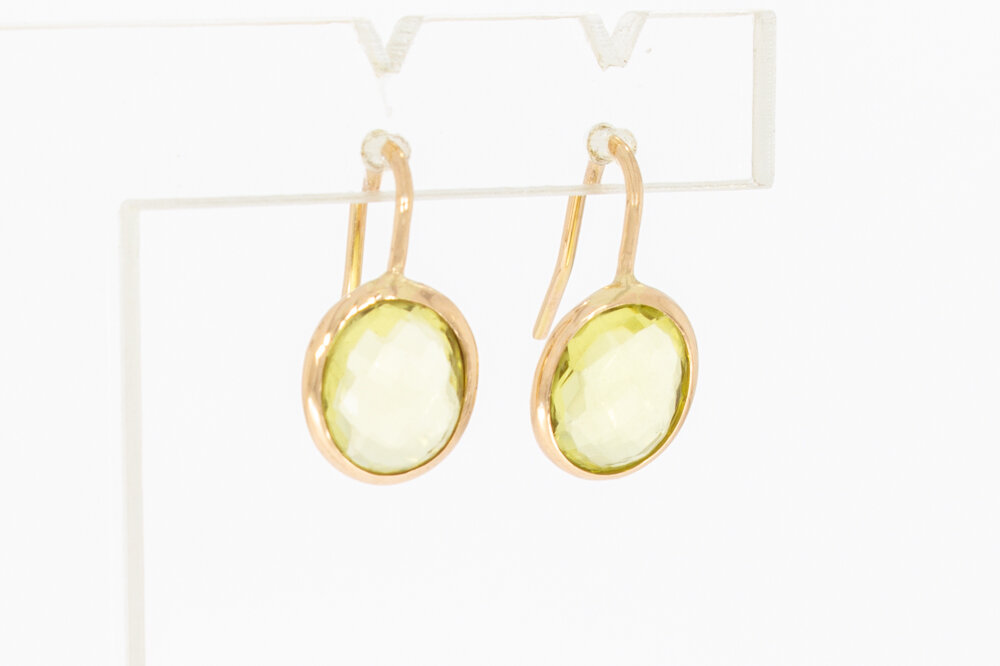 14 karaat gouden Citrien hanger - 1,9 cm