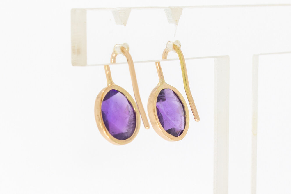 14 karaat gouden Amethyst hanger - 1,8 cm