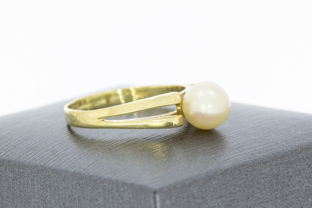 14 karaat gouden Parelring - 17,4 mm