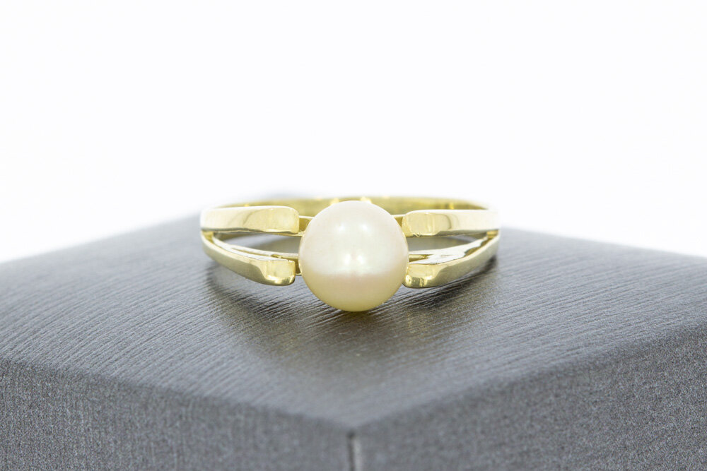 14 karaat gouden Parelring - 17,4 mm