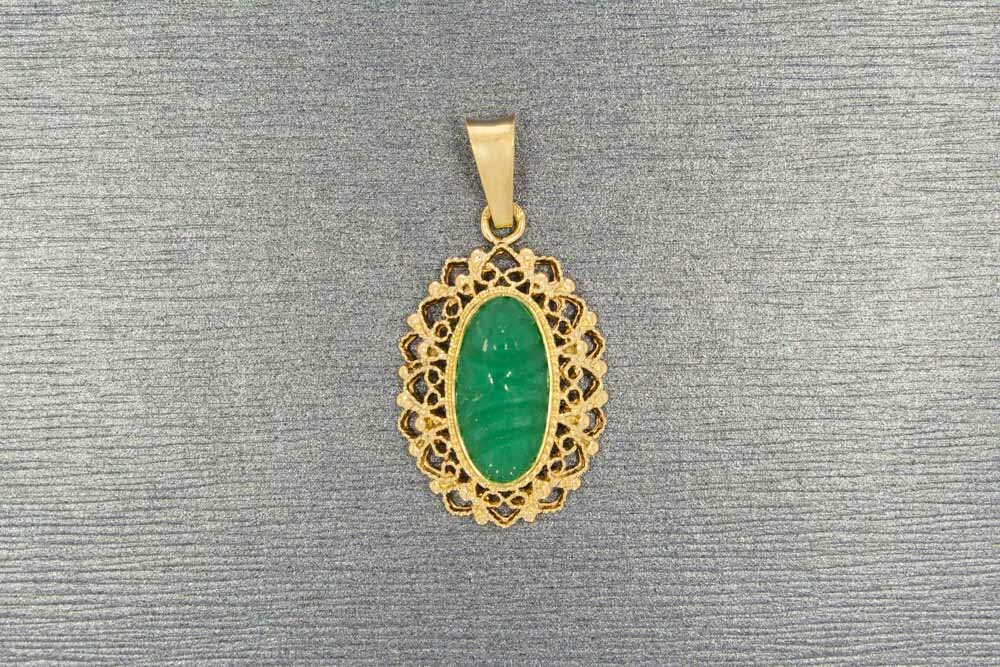 14 karaat gouden filligrain hanger - 3,1 cm