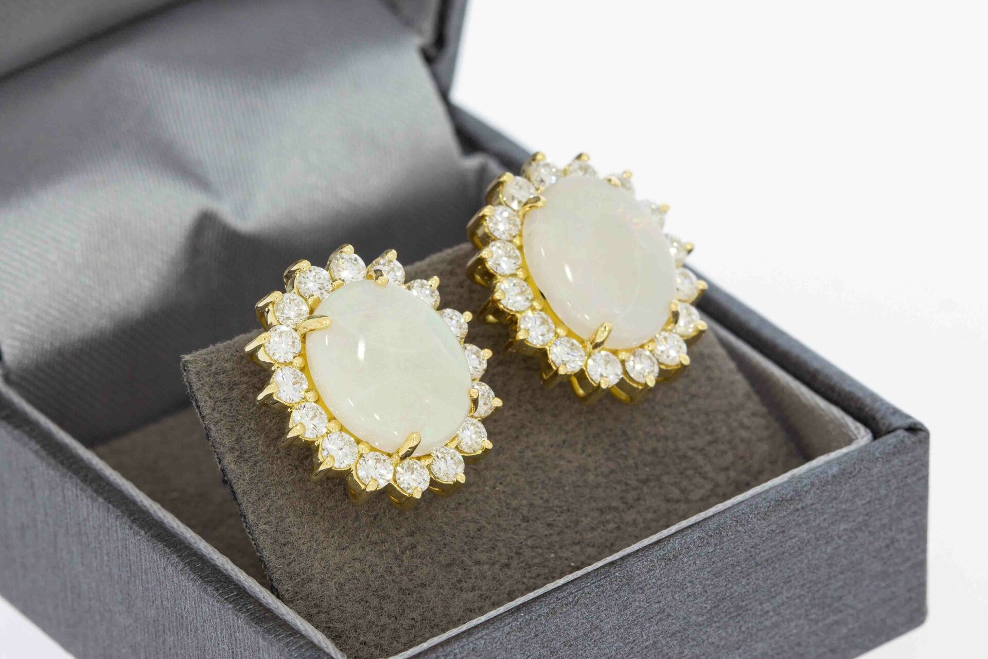 18 karaat Edelsteen oorbellen - 1,7 cm