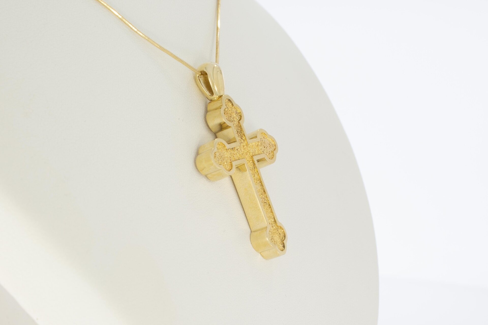 14 karaat gouden kruis ketting hanger - 5 cm