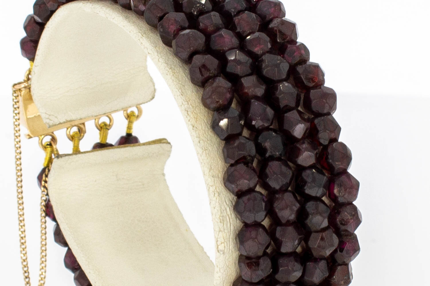 14 karaat goud Granaat armband - 18 cm