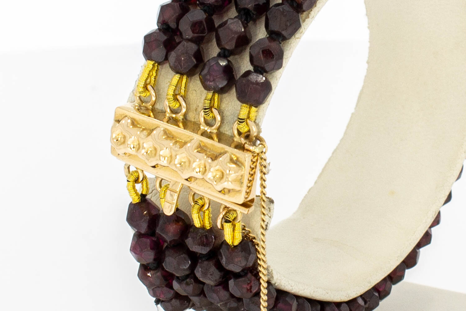 14 karaat goud Granaat armband - 18 cm