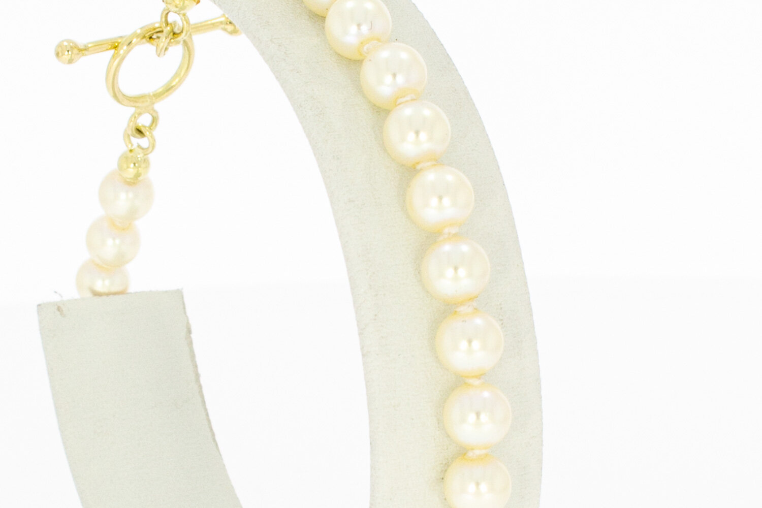 Parelarmband met 14 karaat sluiting - 20,9 cm