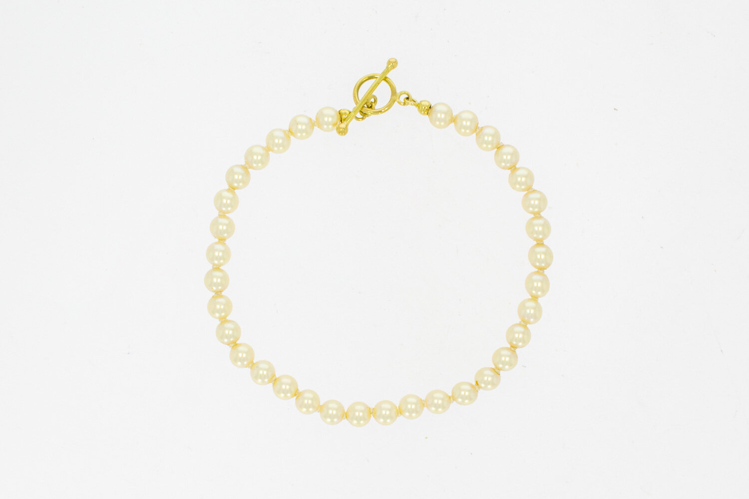 Parelarmband met 14 karaat sluiting - 20,9 cm