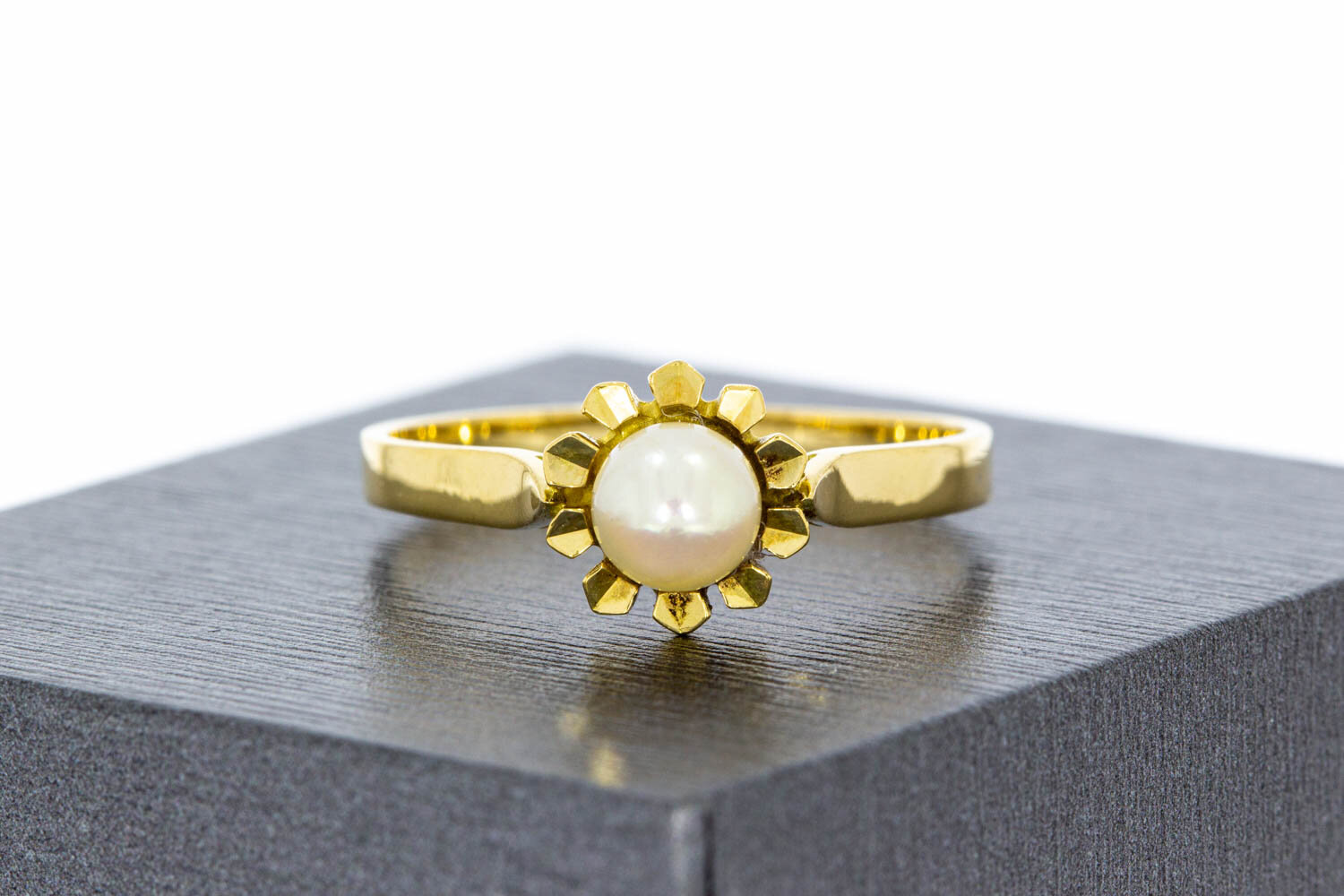 Parelring 18 karaat geelgoud - 20,4 mm