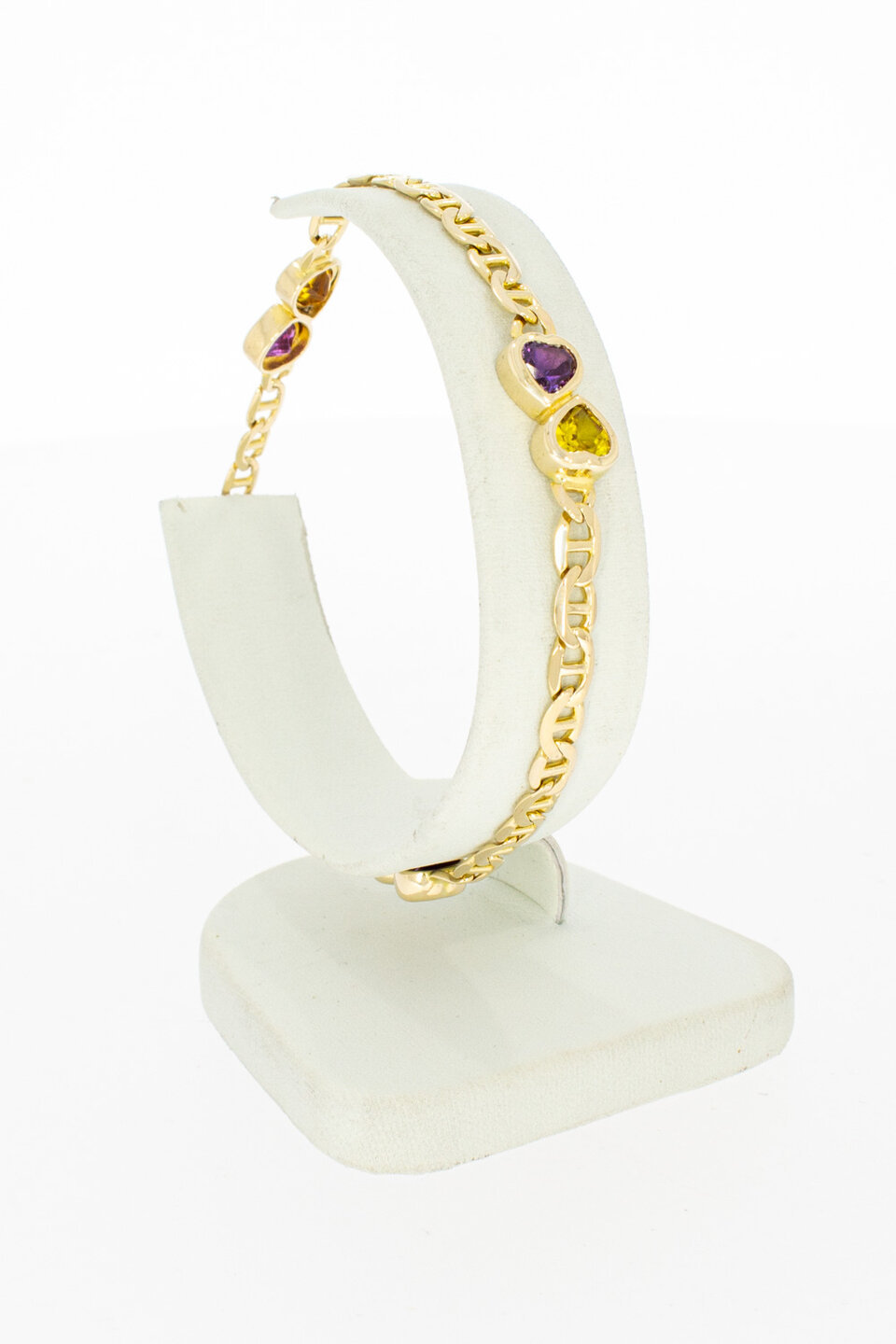 Hartjes armband 14 karaat goud - 19,5 cm