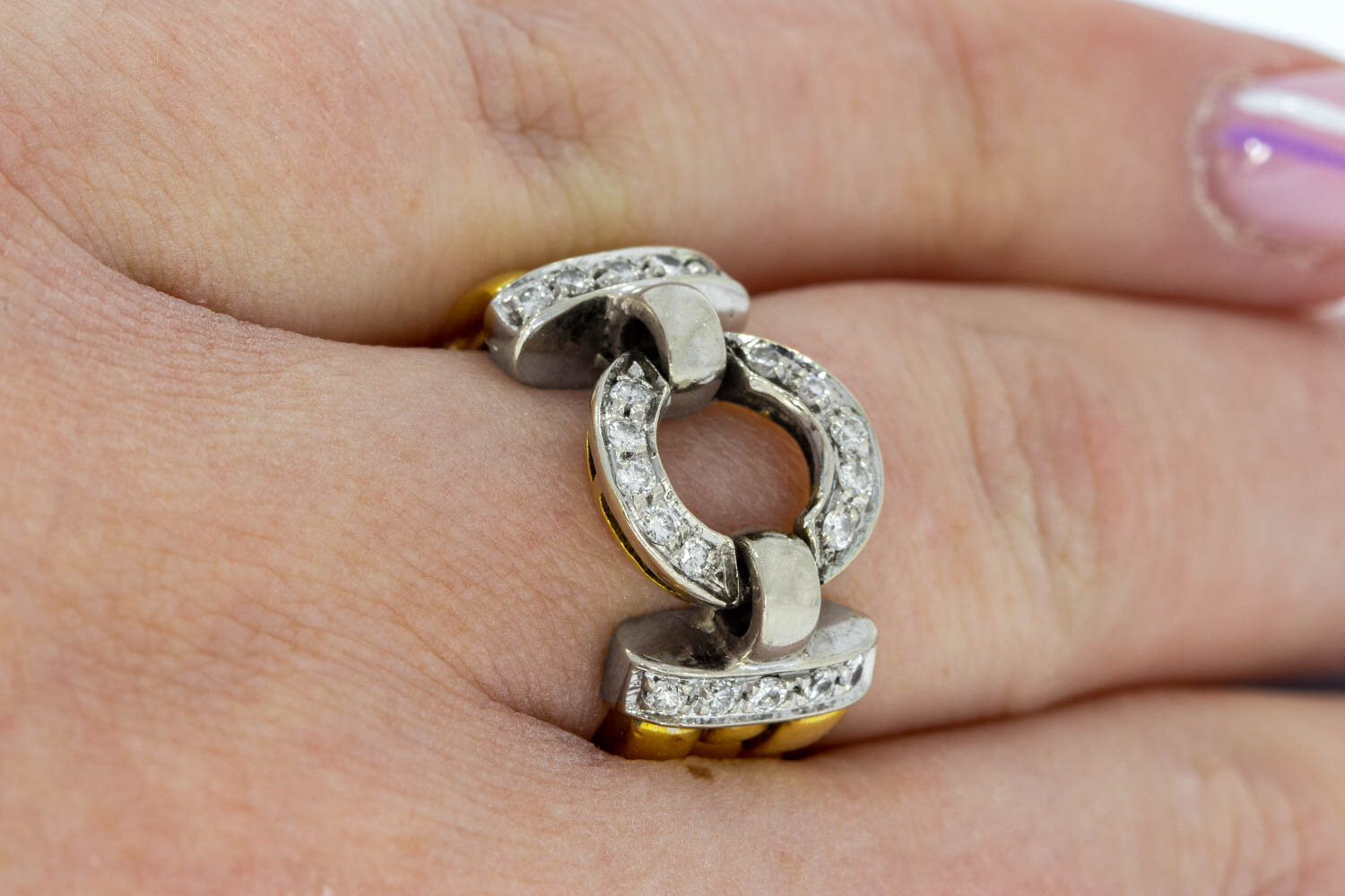 18 karaat gouden diamantring - 18 mm