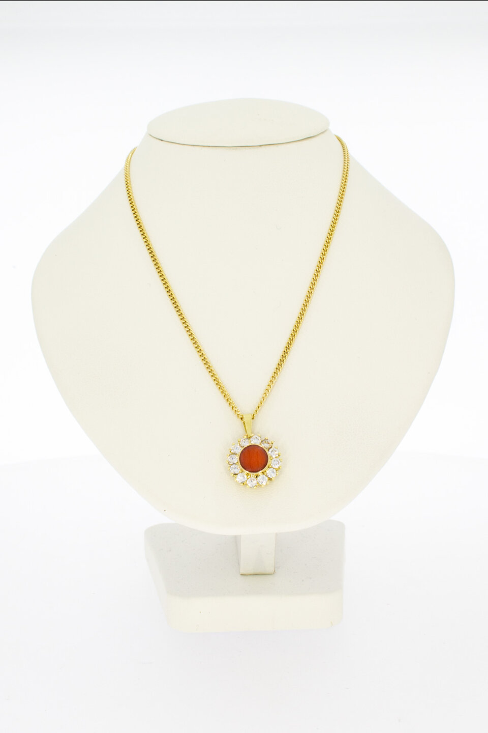 Bloedkoraal hanger 14 karaat goud - 1,5 cm