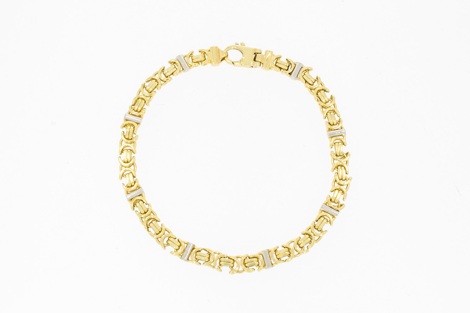 Platte 14 karaat Koningsarmband - 22,9 cm