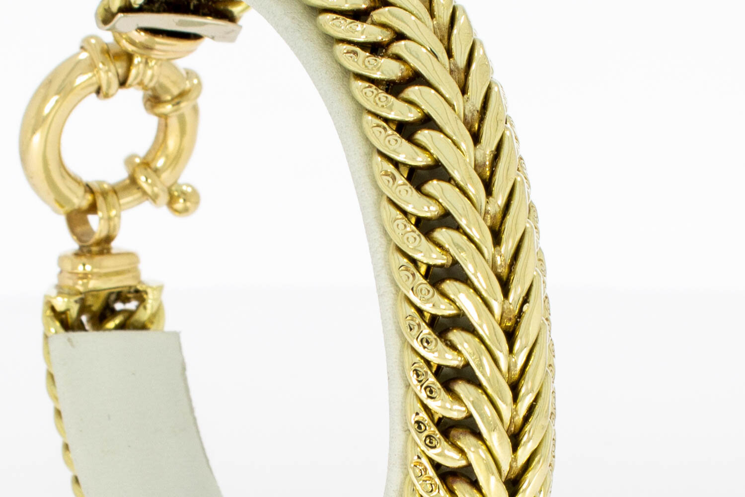 Gevlochten 14 Karaat goud armband - 22,2 cm