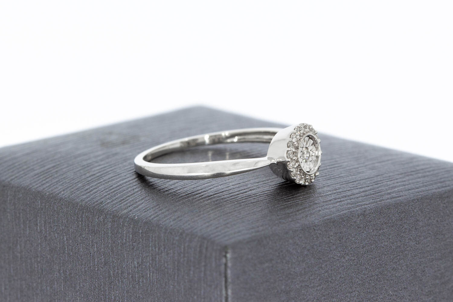 18 Karaat diamant Halo ring - 17,1 mm