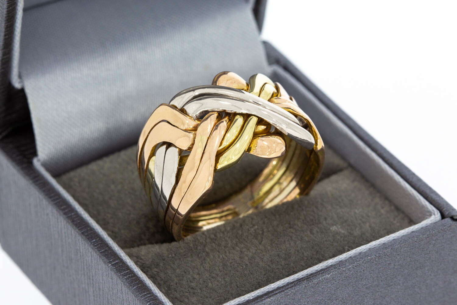 Bicolor 14 Karaat goud ring - 21 mm