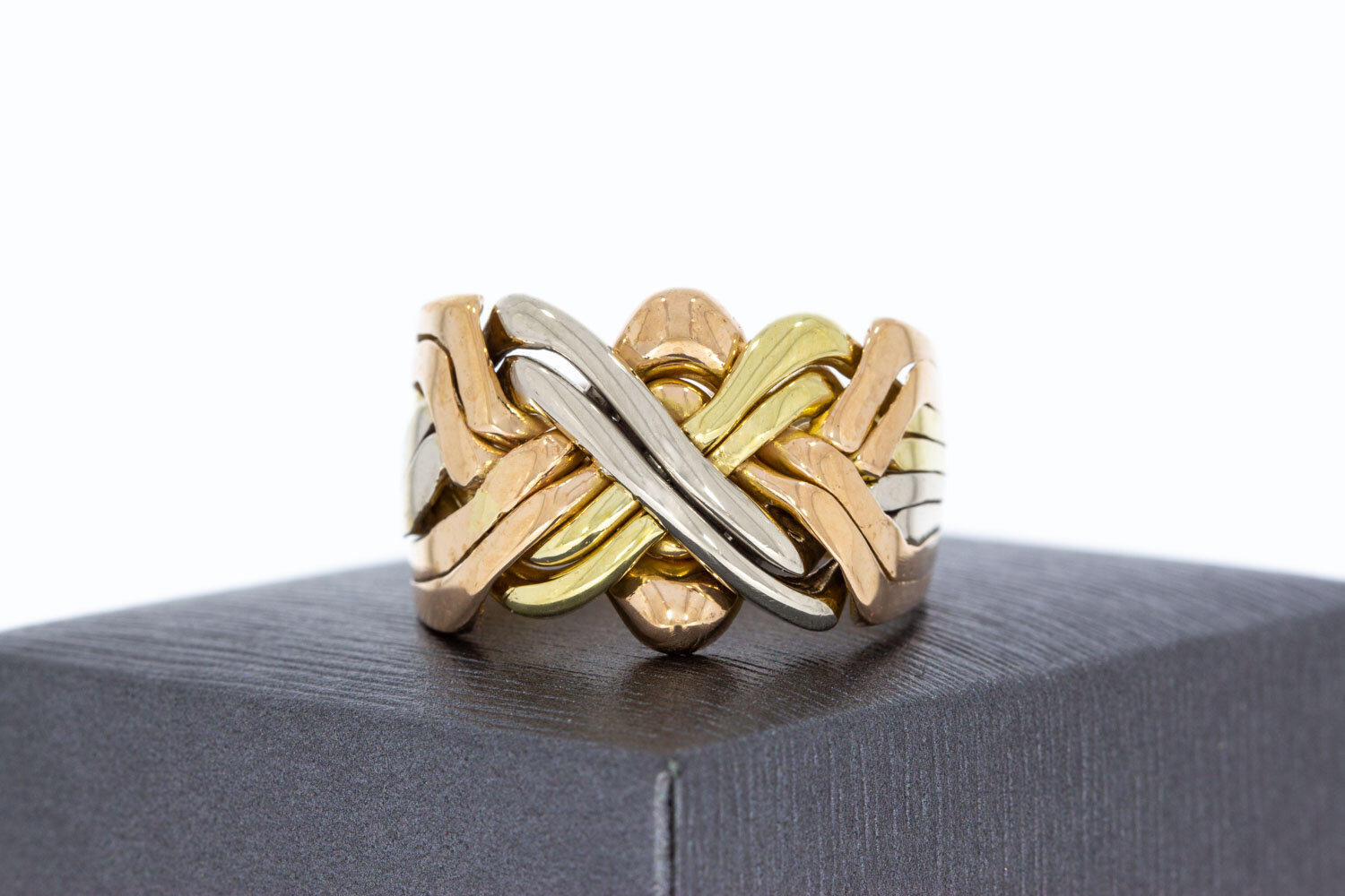 Bicolor 14 Karaat goud ring - 21 mm