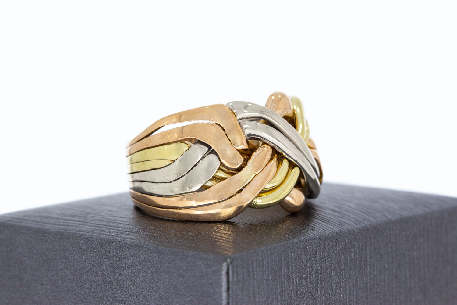 Bicolor 14 Karaat goud ring - 21 mm