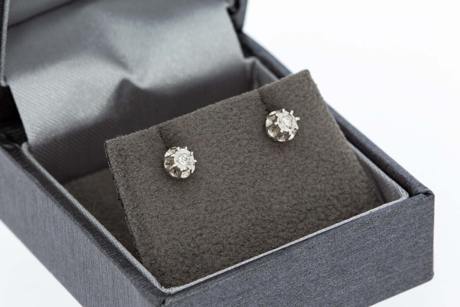 14 karaat gouden Diamant Oorstekers - 0,5 cm