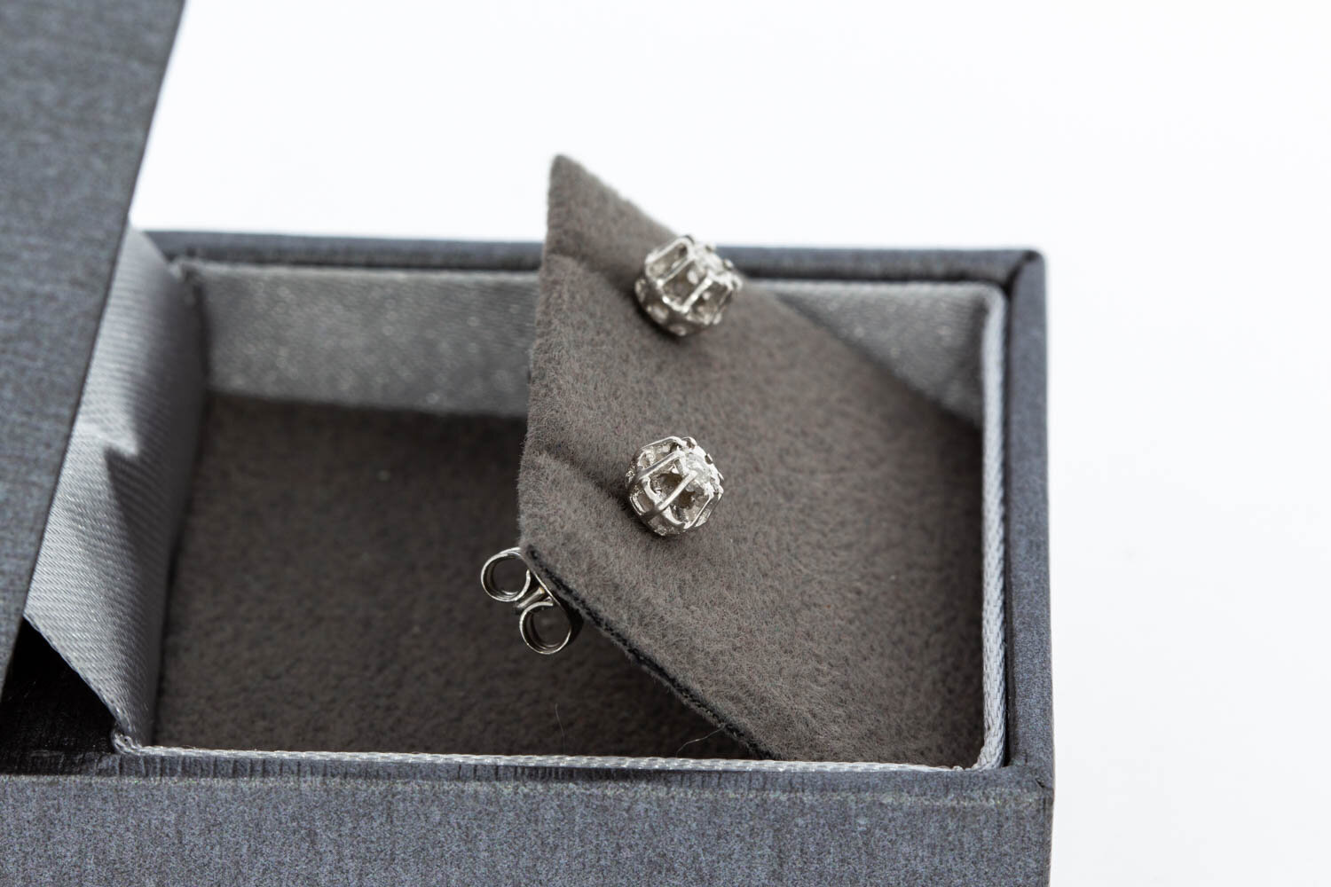 14 karaat gouden Diamant Oorstekers - 0,5 cm