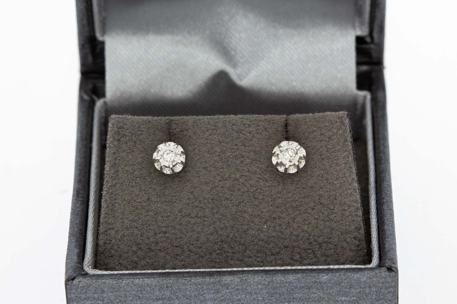 14 karaat gouden Diamant Oorstekers - 0,5 cm