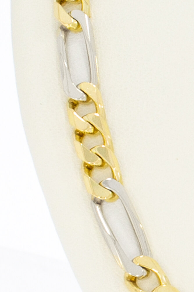 18 Karaat Figaro gouden ketting - 81 cm