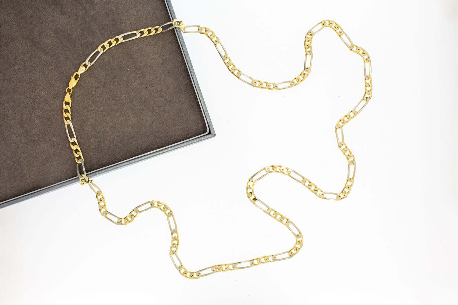 18 Karaat Figaro gouden ketting - 81 cm