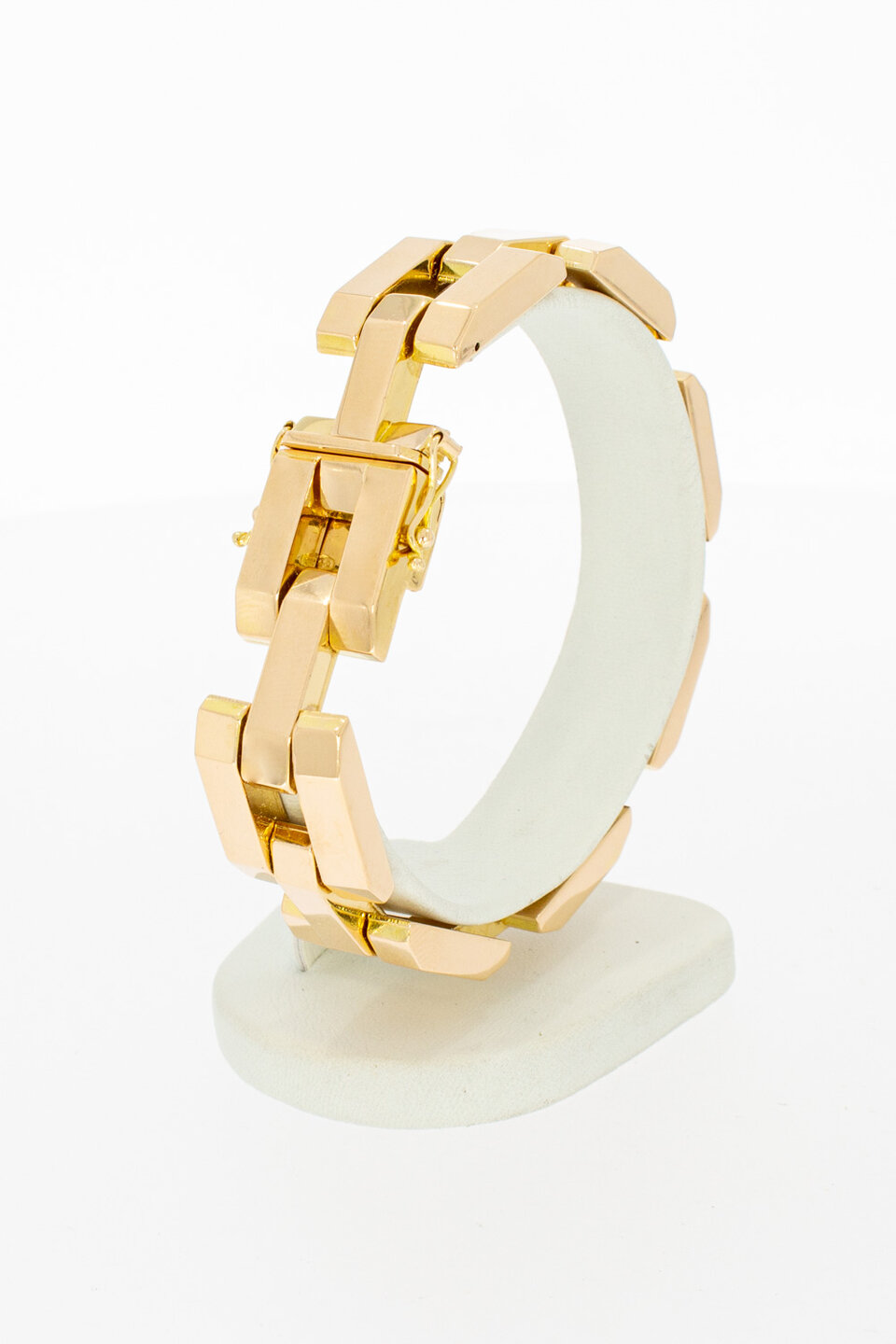 Brede 18 Karaat Tank armband goud - 20,1 cm