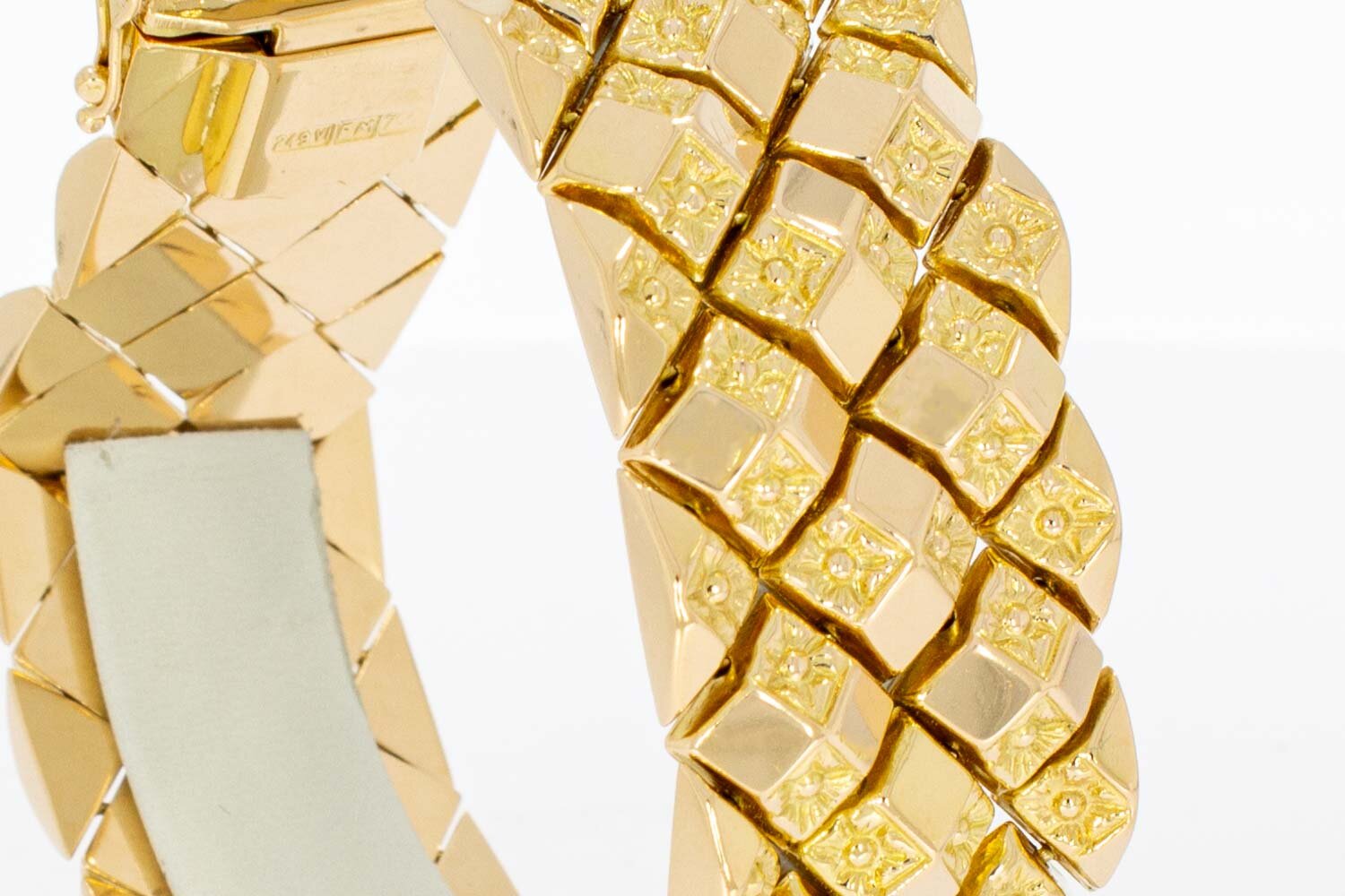 18 Karaat brede gouden armband - 20,2 cm