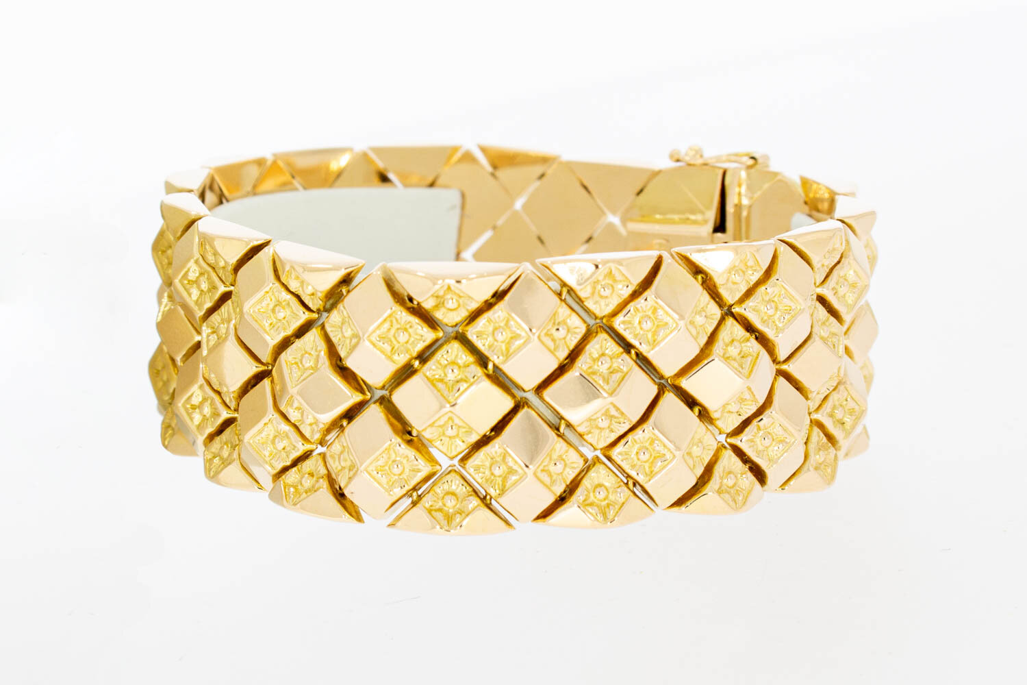 18 Karaat brede gouden armband - 20,2 cm