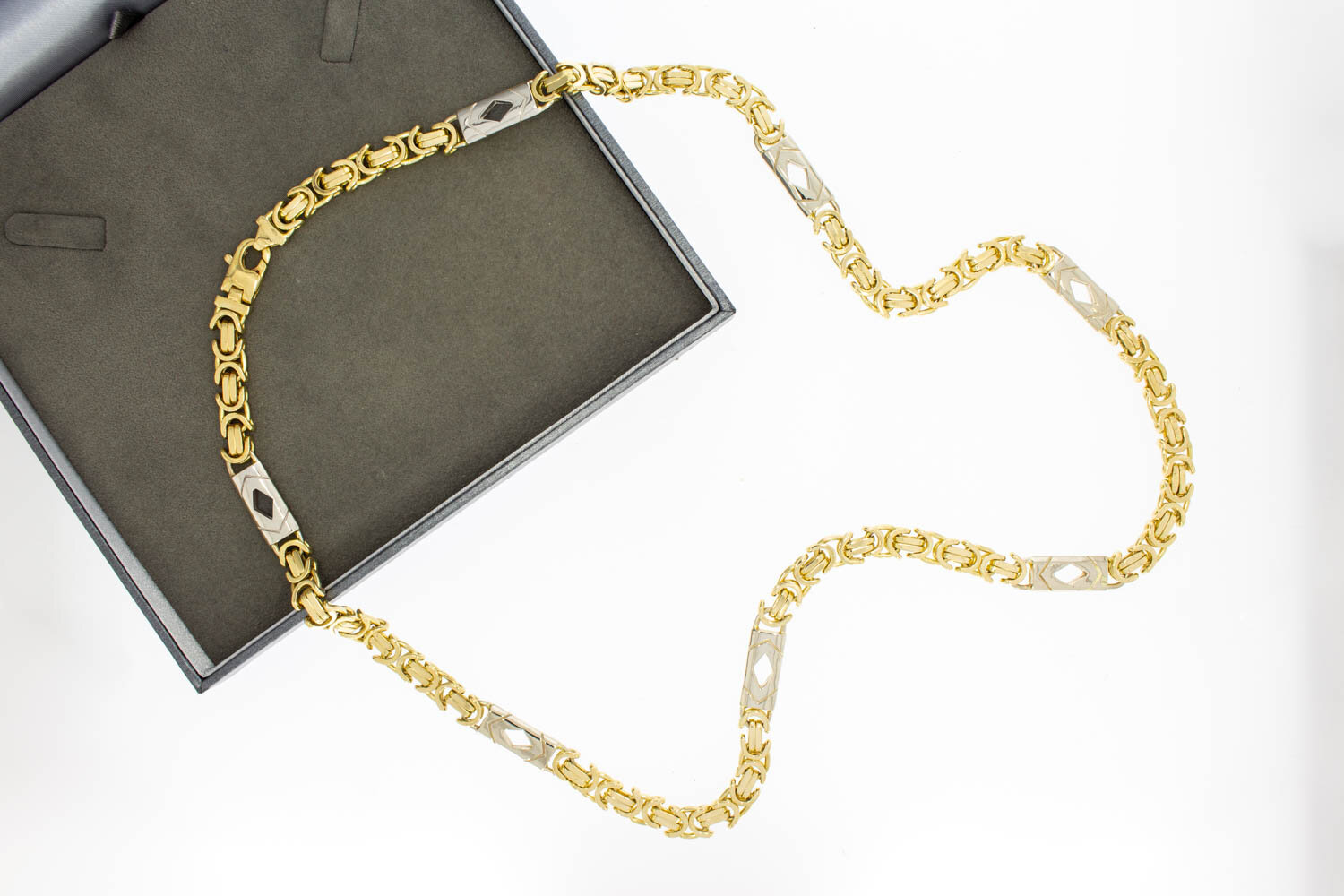 Platte Koningsketting 18 karaat - 73 cm