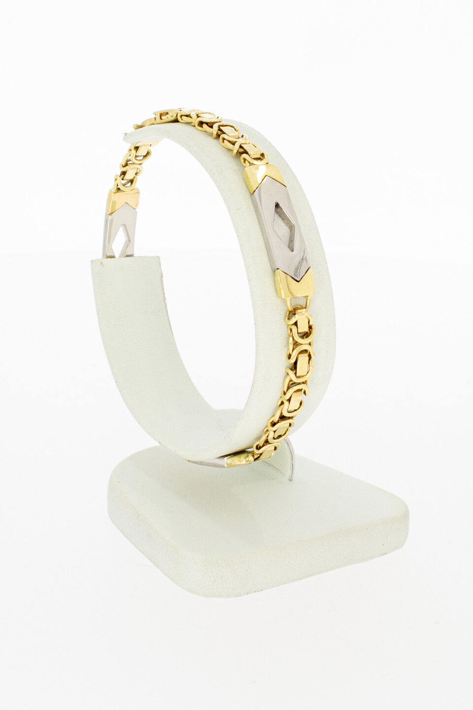 14 karaat platte Koningsarmband - 19,5 cm