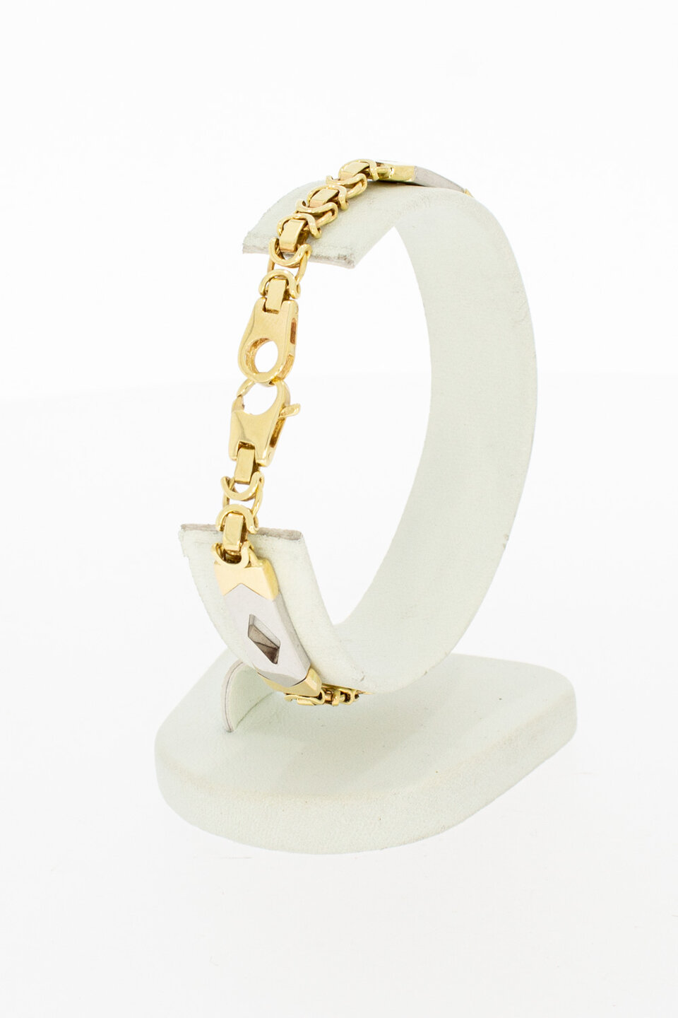 14 karaat platte Koningsarmband - 19,5 cm