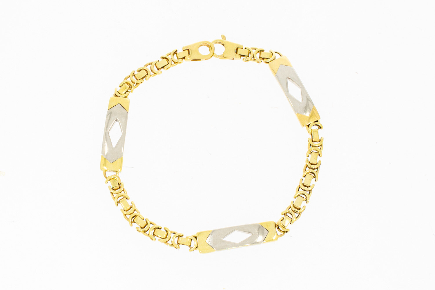 14 karaat platte Koningsarmband - 19,5 cm